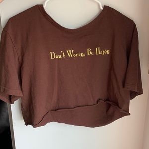 Medium Shein Tshirt Crop Top Brown